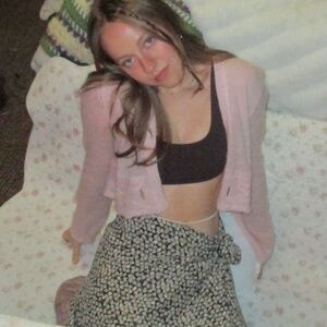 pink coquette cardigan